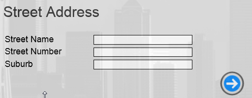 Street address search screen